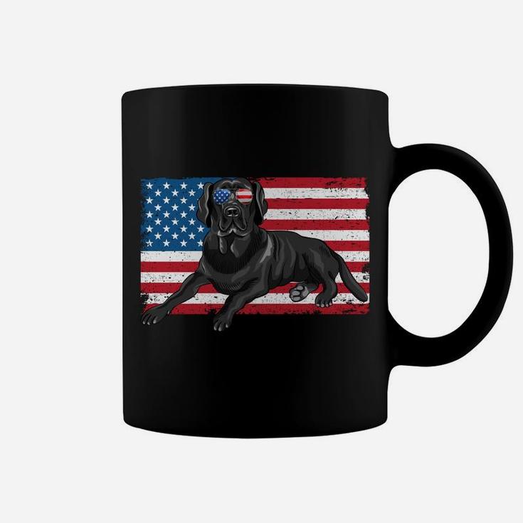 Black Labrador Retriever Black Lab Dad Mom American Flag Dog Coffee Mug
