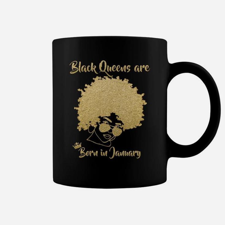 Black Queen January Birthday Gift Woman Afro Choclit Melanin Sweatshirt Coffee Mug
