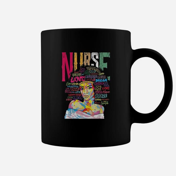 Black Woman Nurse Afro Retro Cool Black History Month Gift Coffee Mug