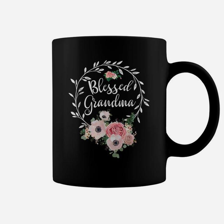 Blessed Grandma Shirt For Women Flower Decor Grandma Coffee Mug