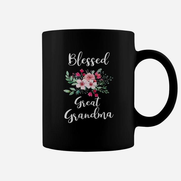 Blessed Great Grandma Flower Bouquet Gift For Grandma Coffee Mug