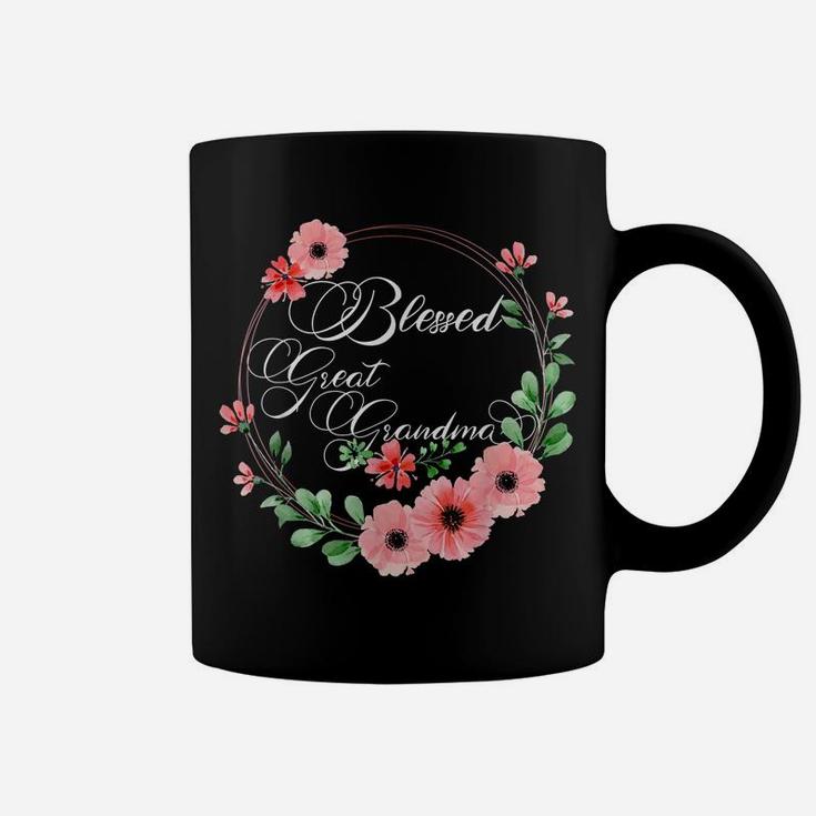 Blessed Great Grandma Shirt For Women Beautiful Flower Coffee Mug