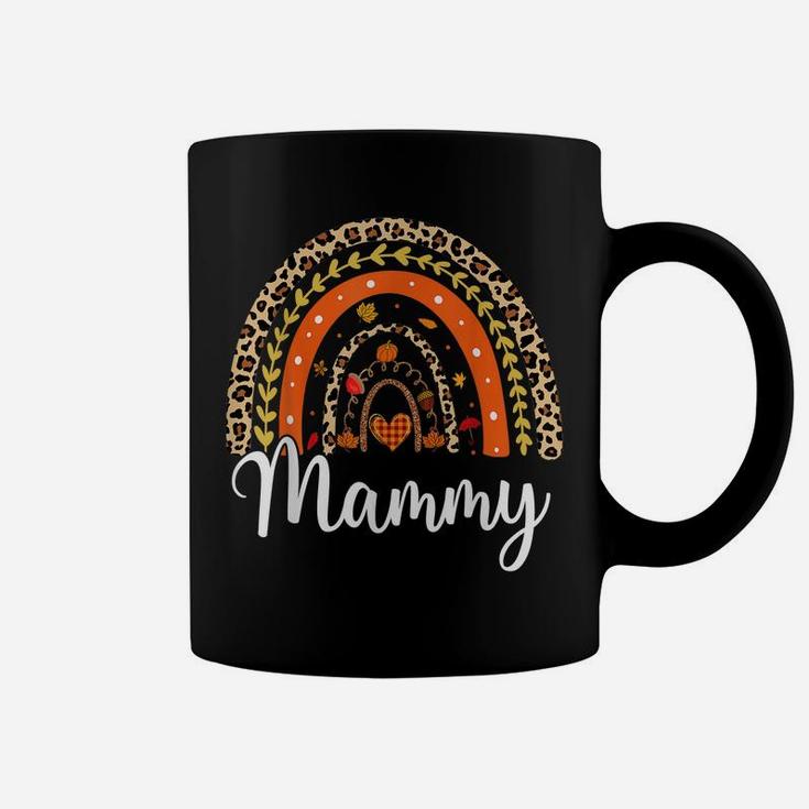 Blessed Mammy Funny Pumpkin Leopard Boho Rainbow Coffee Mug