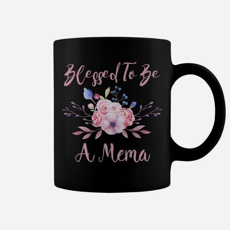 Blessed Mema Gifts - Cute Floral Christian Mema Gifts Coffee Mug