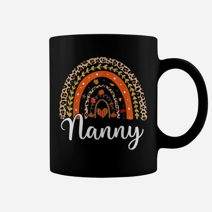 Blessed Nanny Funny Pumpkin Leopard Boho Rainbow Coffee Mug