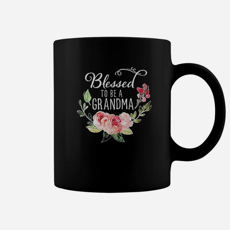 Blessed To Be A Grandma With Flowers Coffee Mug