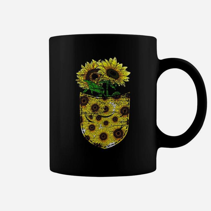 Blossom Yellow Flower Florist Floral Cute Pocket Sunflower Coffee Mug