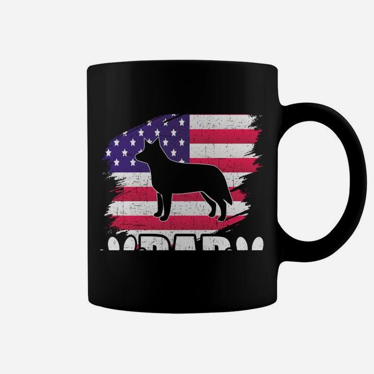 Blue Heeler Dad Dog Lover American Us Flag Sweatshirt Coffee Mug