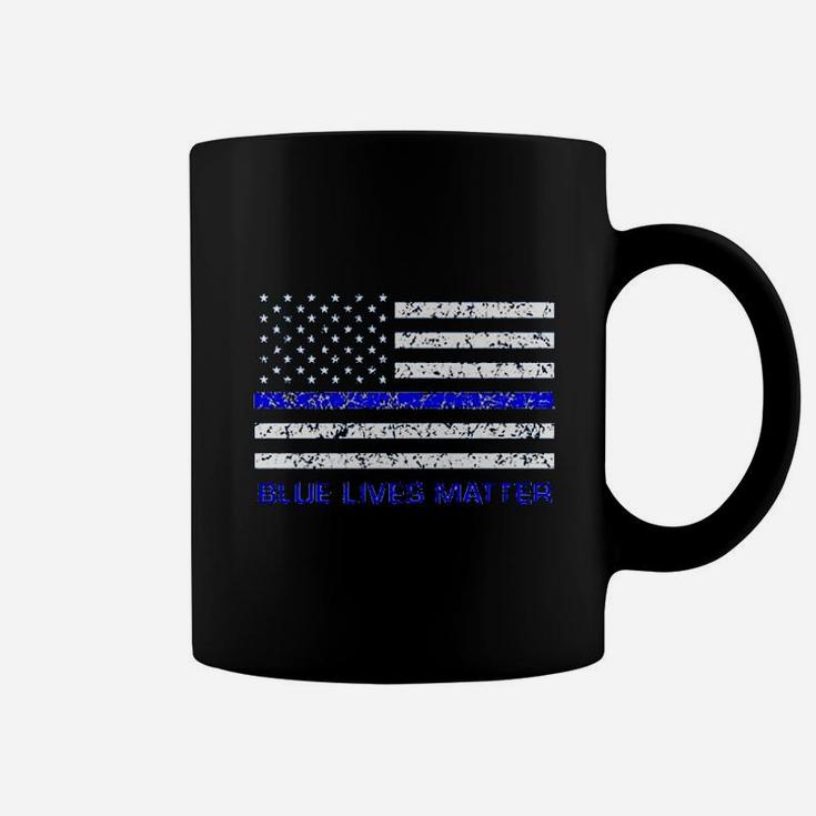 Blue Lives Matter Flag With Blue Line Printed Coffee Mug