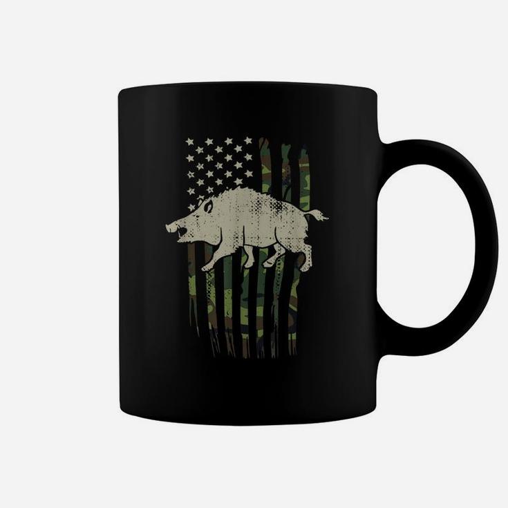 Boar Hunting Camouflage American Flag Hog Hunter Coffee Mug
