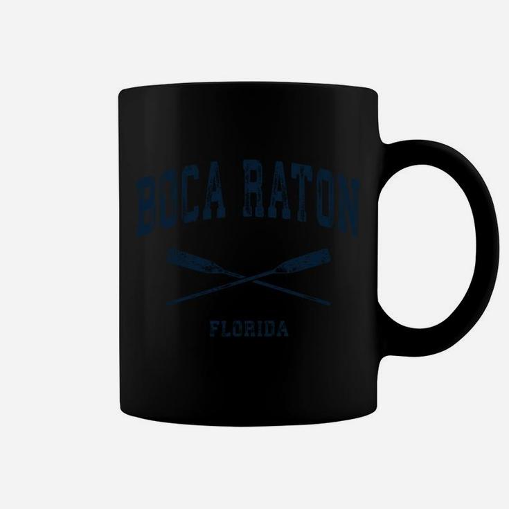 Boca Raton Florida Vintage Nautical Crossed Oars Navy Sweatshirt Coffee Mug
