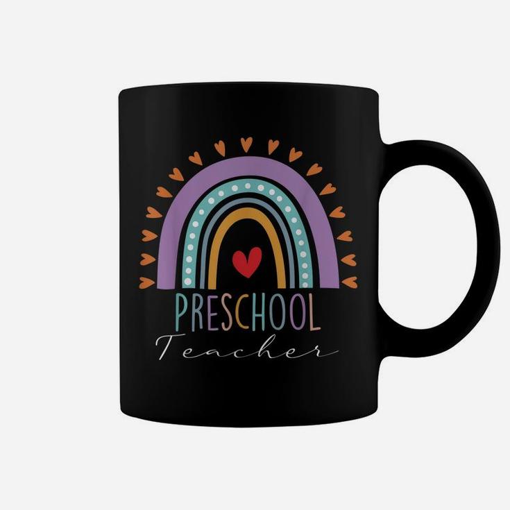Boho Rainbow Preschool Teacher Funny 100Th Day Of School Coffee Mug