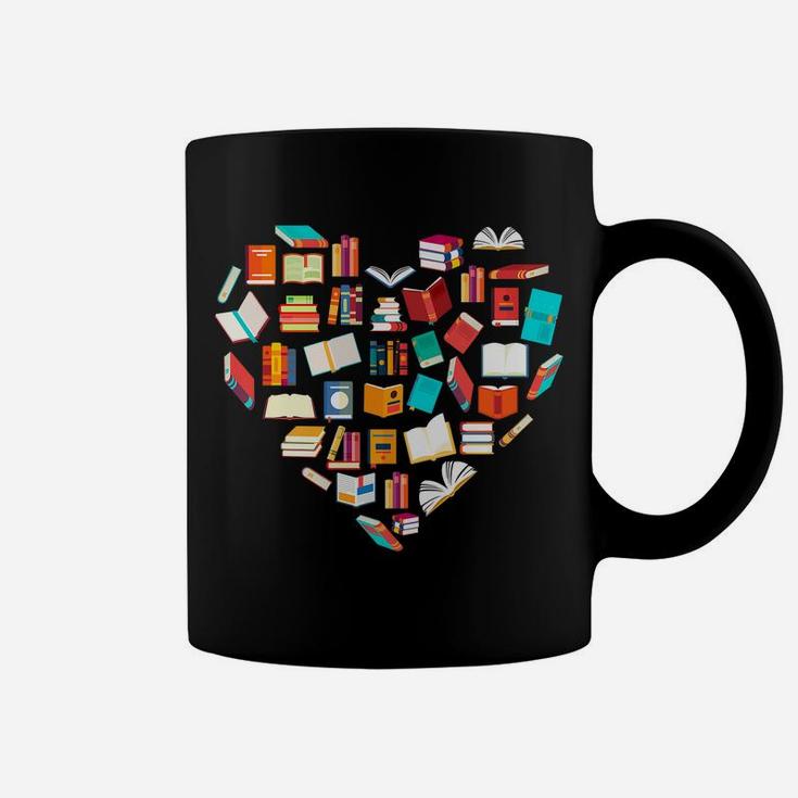 Book Lover Heart Shape Reading Club Librarian Bookworm Gift Coffee Mug