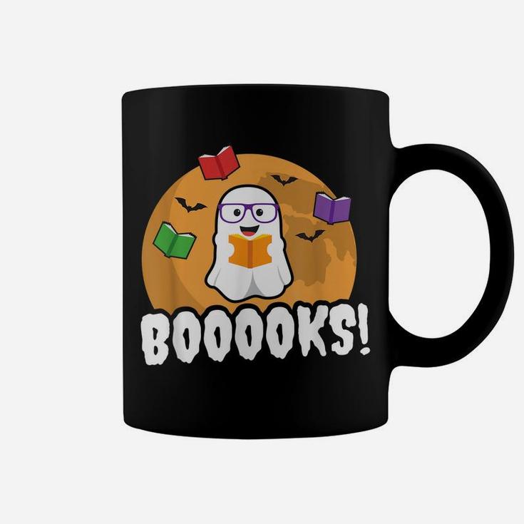 Booooks Ghost T Shirt Boo Read Books Library Gift Funny Coffee Mug