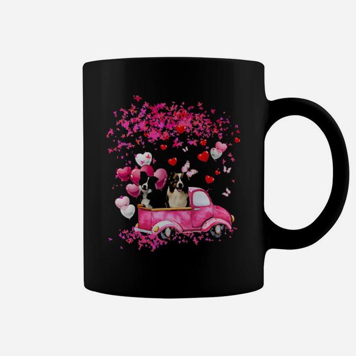 Border Collie Couple Valentine Fall Coffee Mug