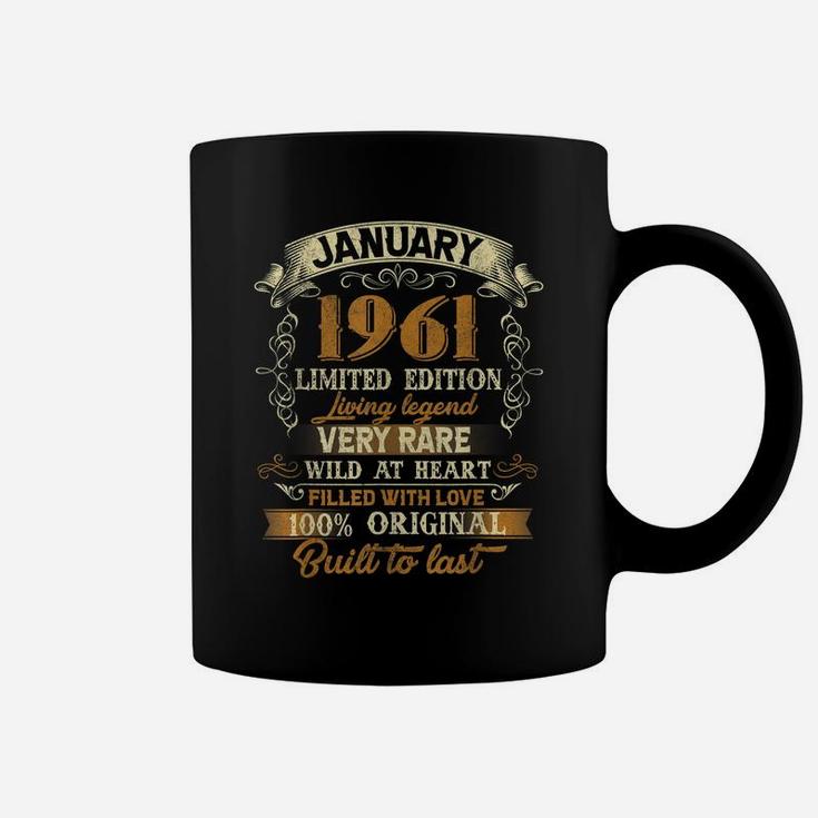 Born In January 1961 Vintage 60Th Birthday Gift 60 Yrs Old Coffee Mug