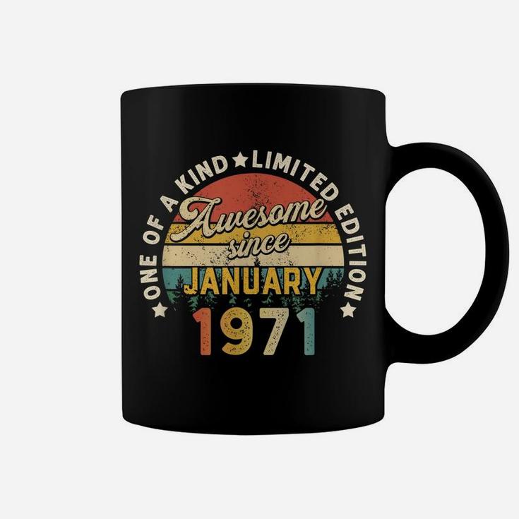 Born In January 1971 50Th Birthday Vintage 50 Years Old Gift Coffee Mug