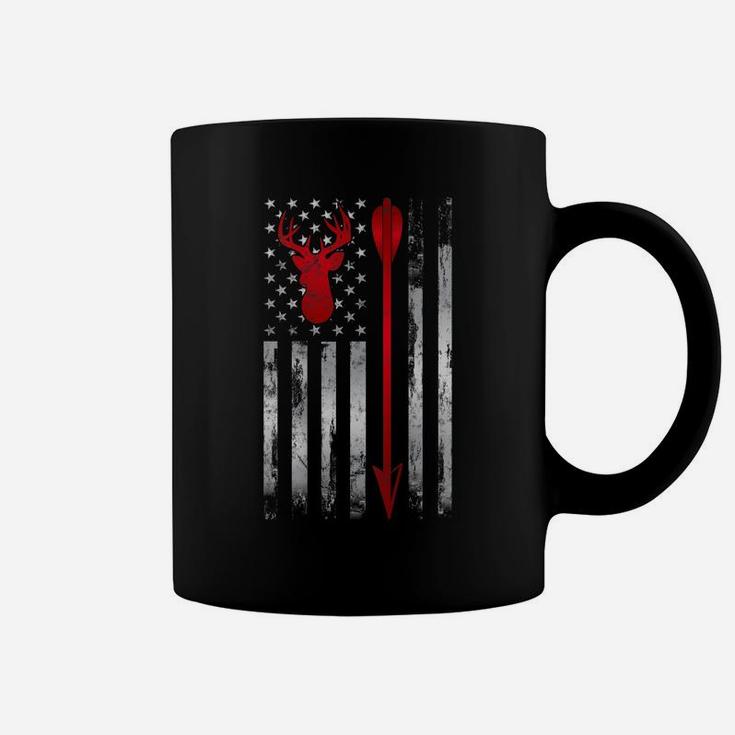 Bowhunter Patriotic American Usa Flag Deer Bow Hunting Coffee Mug