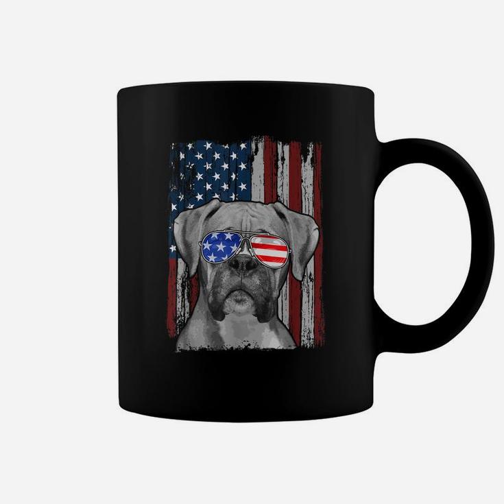 Boxer Dog American Flag 4Th Of July Patriotic Puppy Lover Coffee Mug
