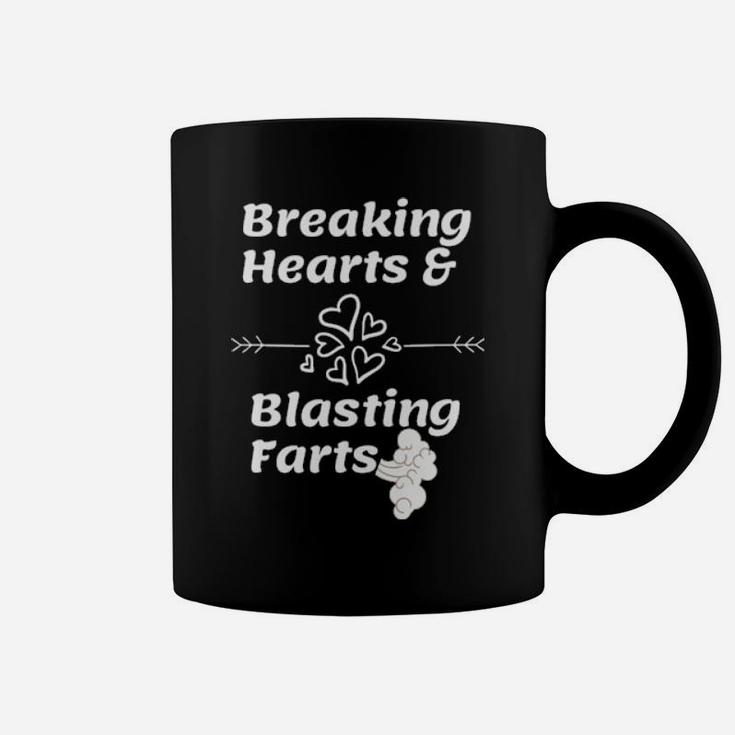 Breaking Hearts And Blasting Farts  Funny Valentines Coffee Mug