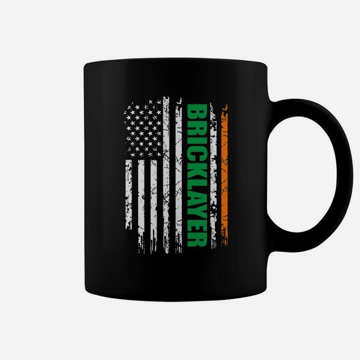 Bricklayer Usa Flag Irish St Patrick Day Gift Coffee Mug
