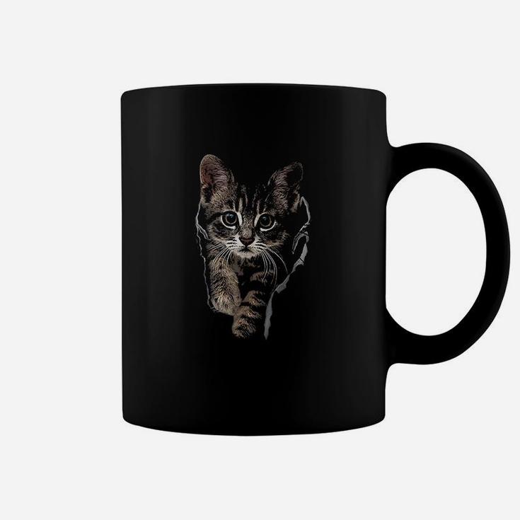 Brown Kitten Staring Cute Coffee Mug