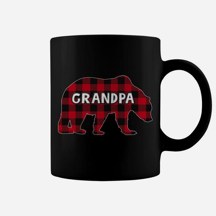 Buffalo Plaid Bear Christmas Pajama Matching Family Grandpa Coffee Mug