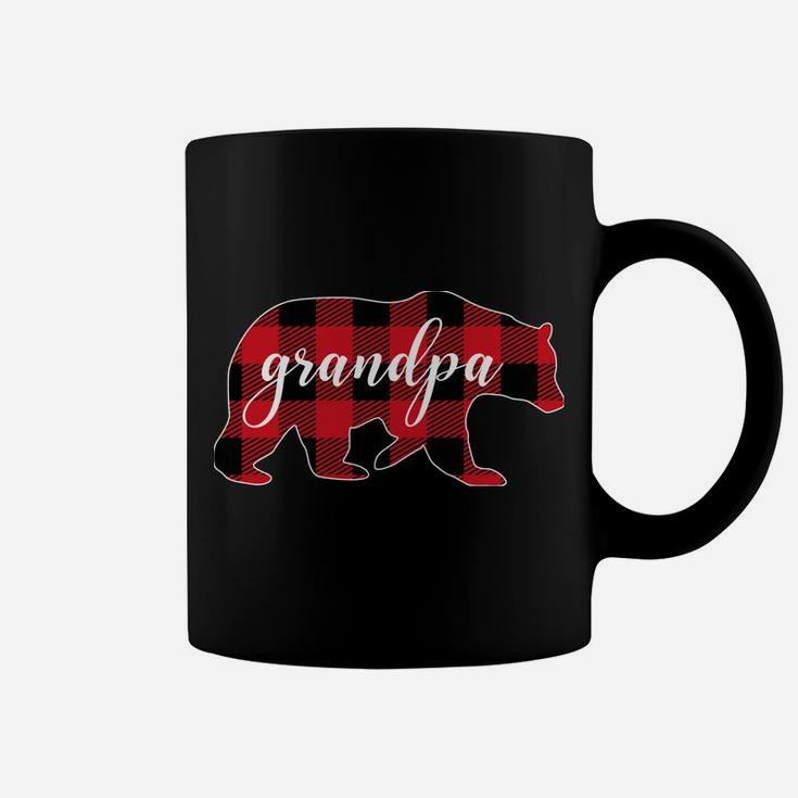 Buffalo Plaid Grandpa Bear Gifts Christmas Matching Family Coffee Mug
