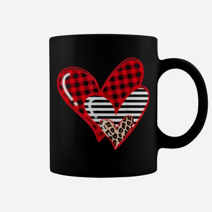 Buffalo Plaid Leopard Hearts Valentine's Day Coffee Mug