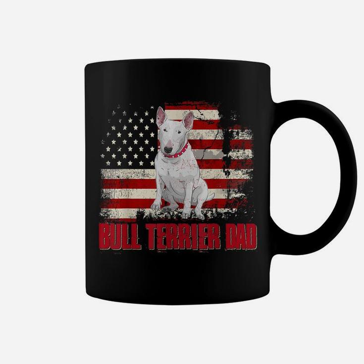 Bull Terrier Dad American Flag 4Th Of July Dog Lovers Coffee Mug