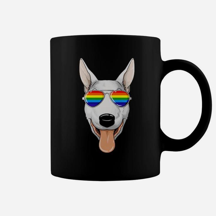 Bull Terrier Gay Pride Flag Lgbt Rainbow Sunglasses Coffee Mug