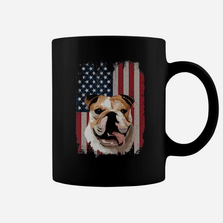 Bulldog American Flag Patriotic 4Th Of July Coffee Mug