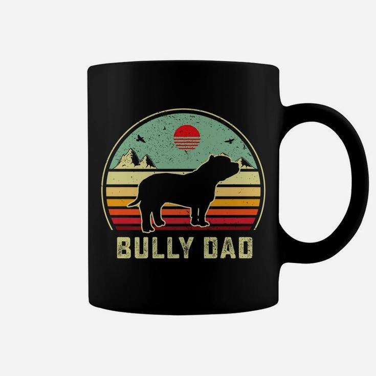 Bully Or Pitbull Dog Owner Daddy- Dad Retro Sunset Coffee Mug