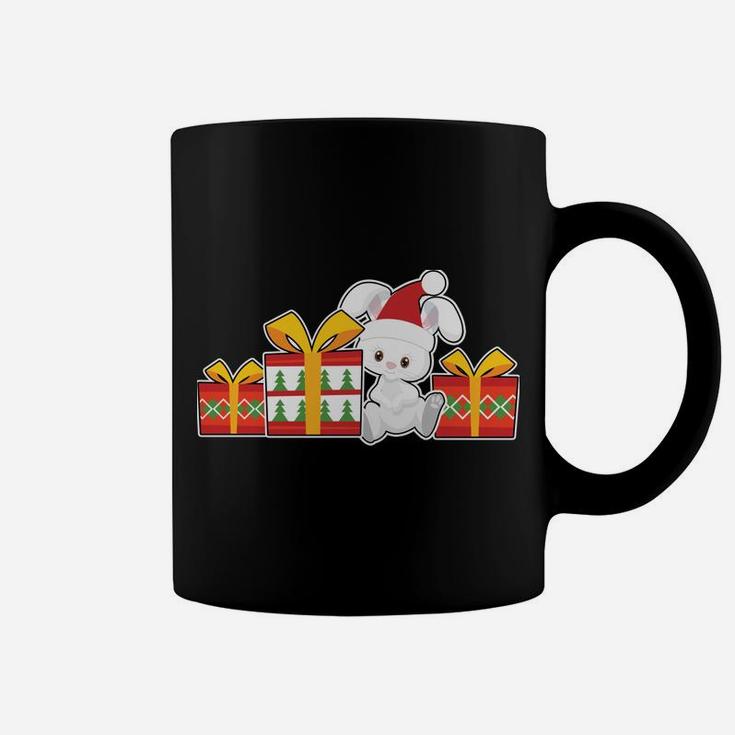 Bunny Rabbit With Presents - Cute Bunny Christmas Coffee Mug