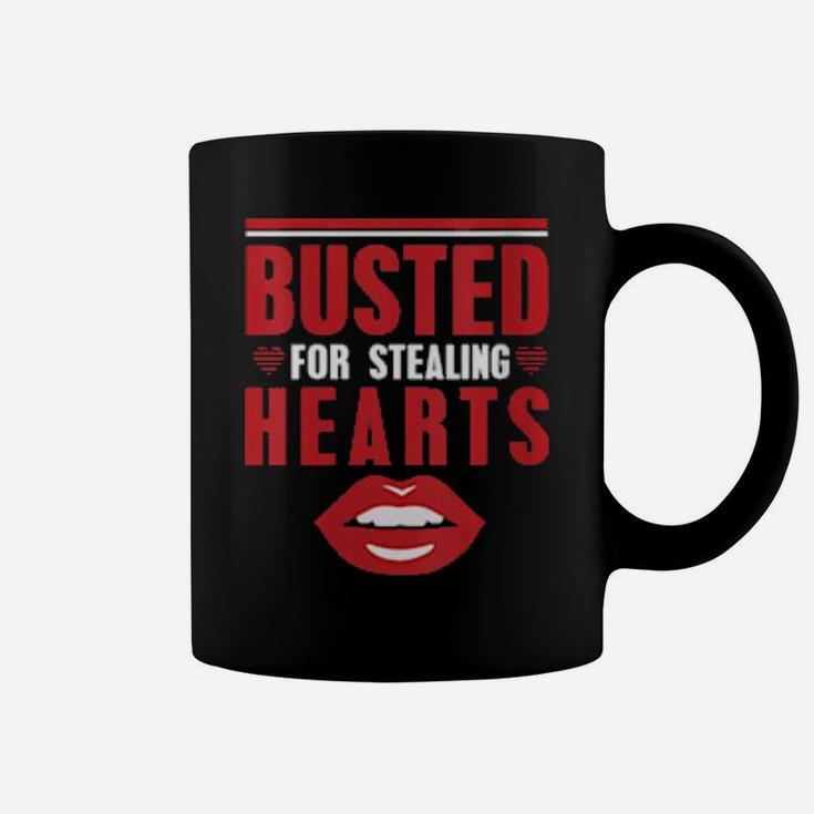 Busted For Stealing Hearts Valentines Day Coffee Mug