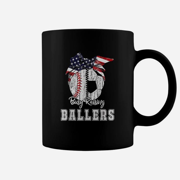 Busy Raising Ballers Baseball Soccer Coffee Mug