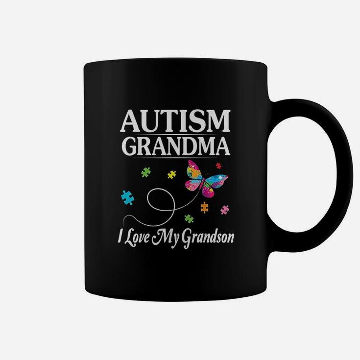 Butterfly Autism Grandma I Love My Grandson Coffee Mug