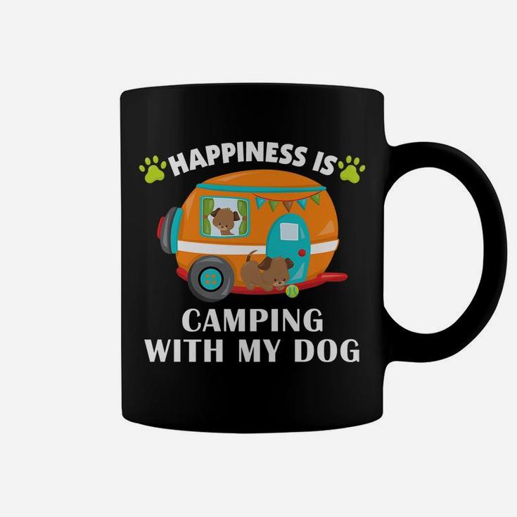 Camping With My Dog Camper Fishing Hunting Campfire Coffee Mug