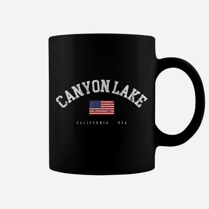 Canyon Lake Ca Retro American Flag Usa City Name Coffee Mug