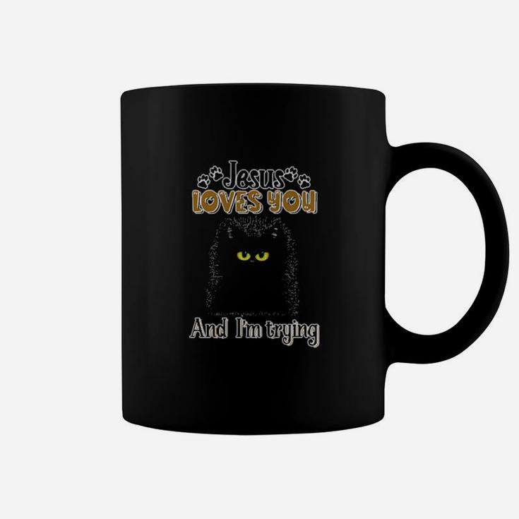 Cat Black Jesus Loves You Coffee Mug Cat Black Jesus Loves You Coffee Mug