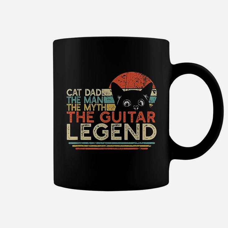 Cat Dad Man Myth Guitar Legend Guitar Player Coffee Mug