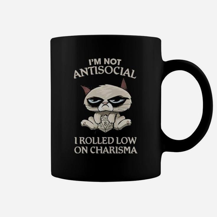Cat Grumpy I'm Not Antisocial I Rolled Low On Charisma Hoodie Coffee Mug