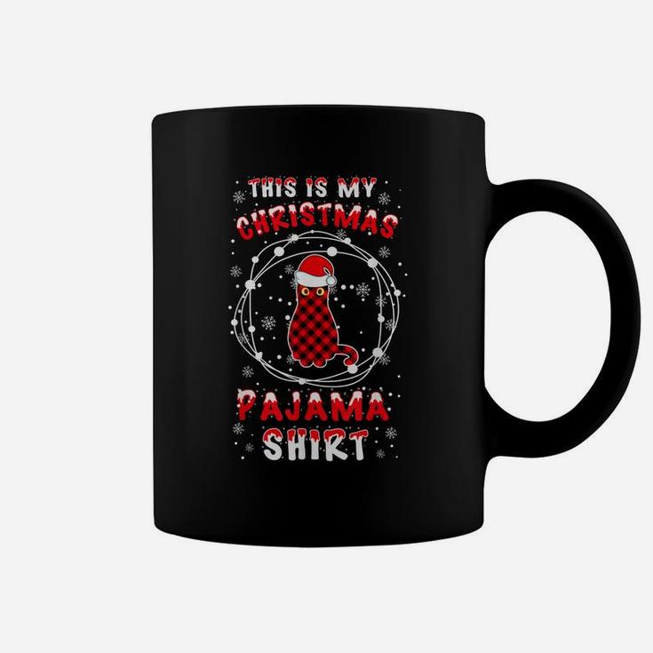 Cat Lover Funny Santa Hat Christmas Pyjama Saying Gift Idea Coffee Mug