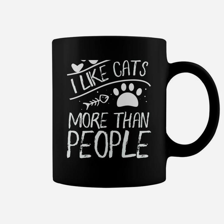 Cat Lover Tee | I Like Cats More Than People Coffee Mug