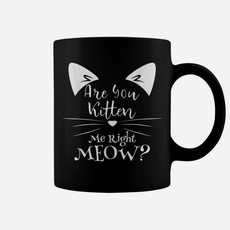 Cat Lovers Gifts Are You Kitten Me Right Meow Girls Kids Coffee Mug