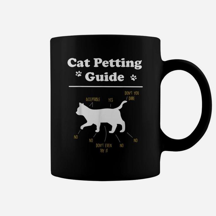 Cat Petting Guide Funny Cat Owner Pet Kitten Petting Guide Coffee Mug