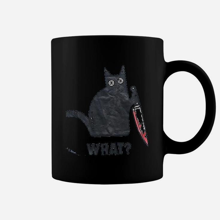 Cat What  Funny Black Cat Coffee Mug