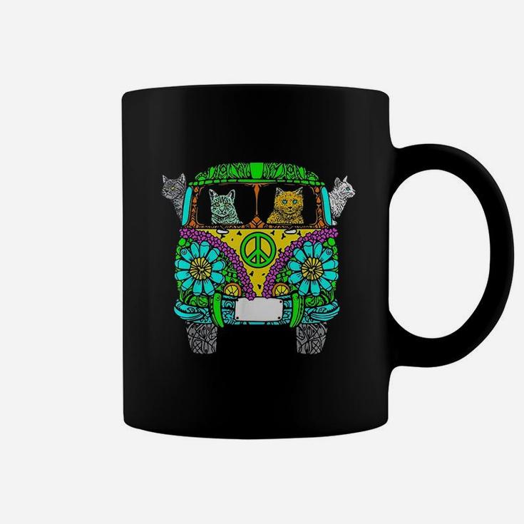 Cats Cat Floral Bus Peace Coffee Mug