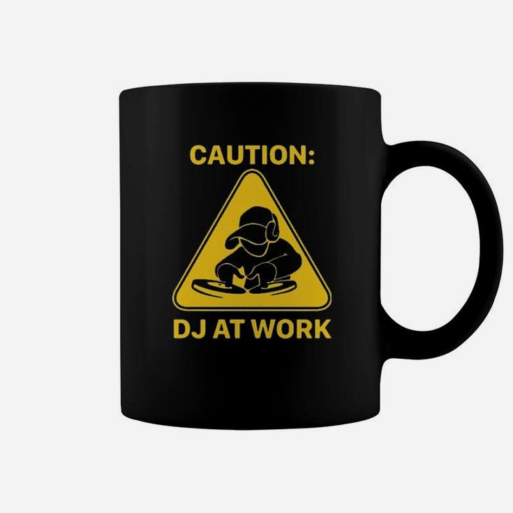 Caution Dj At Work Coffee Mug