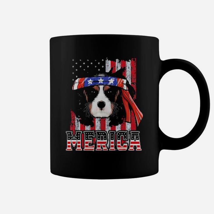 Cavalier King Charles Spaniel Merica 4Th Of July Dog Flag Coffee Mug